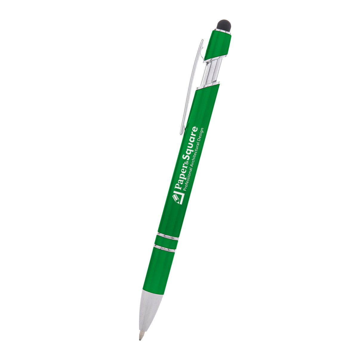 Rexton Incline Pen with Stylus - Green - Laser Engraving