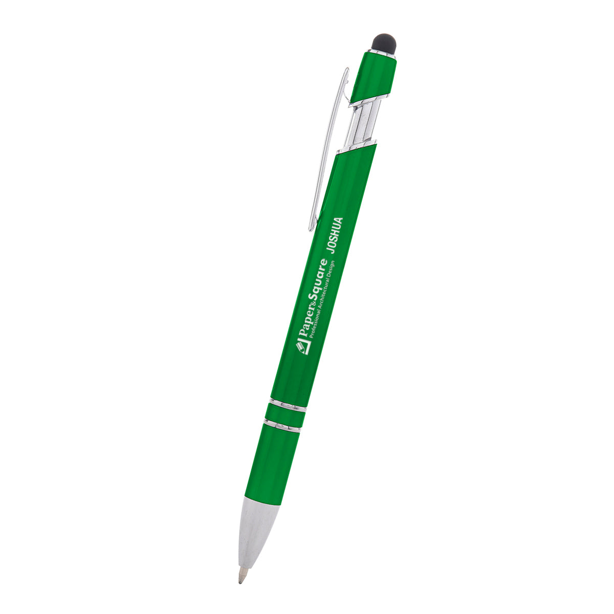 Rexton Incline Pen with Stylus - Green - Laser Engraving