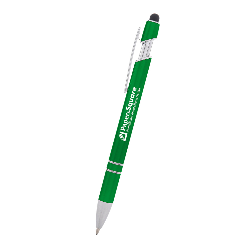 Rexton Incline Pen with Stylus - Green - Silk Screen