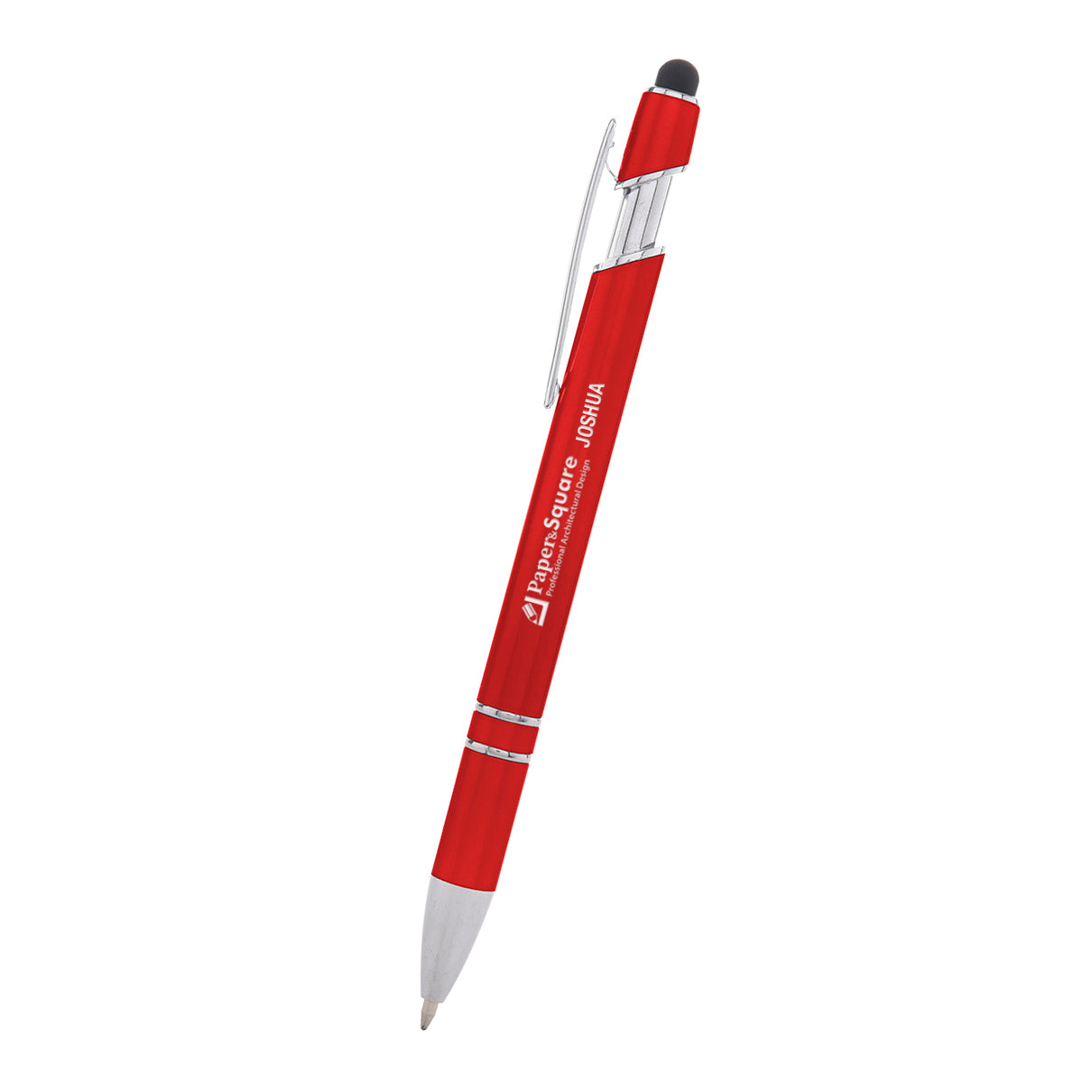 Rexton Incline Pen with Stylus - Red - Laser Engraving