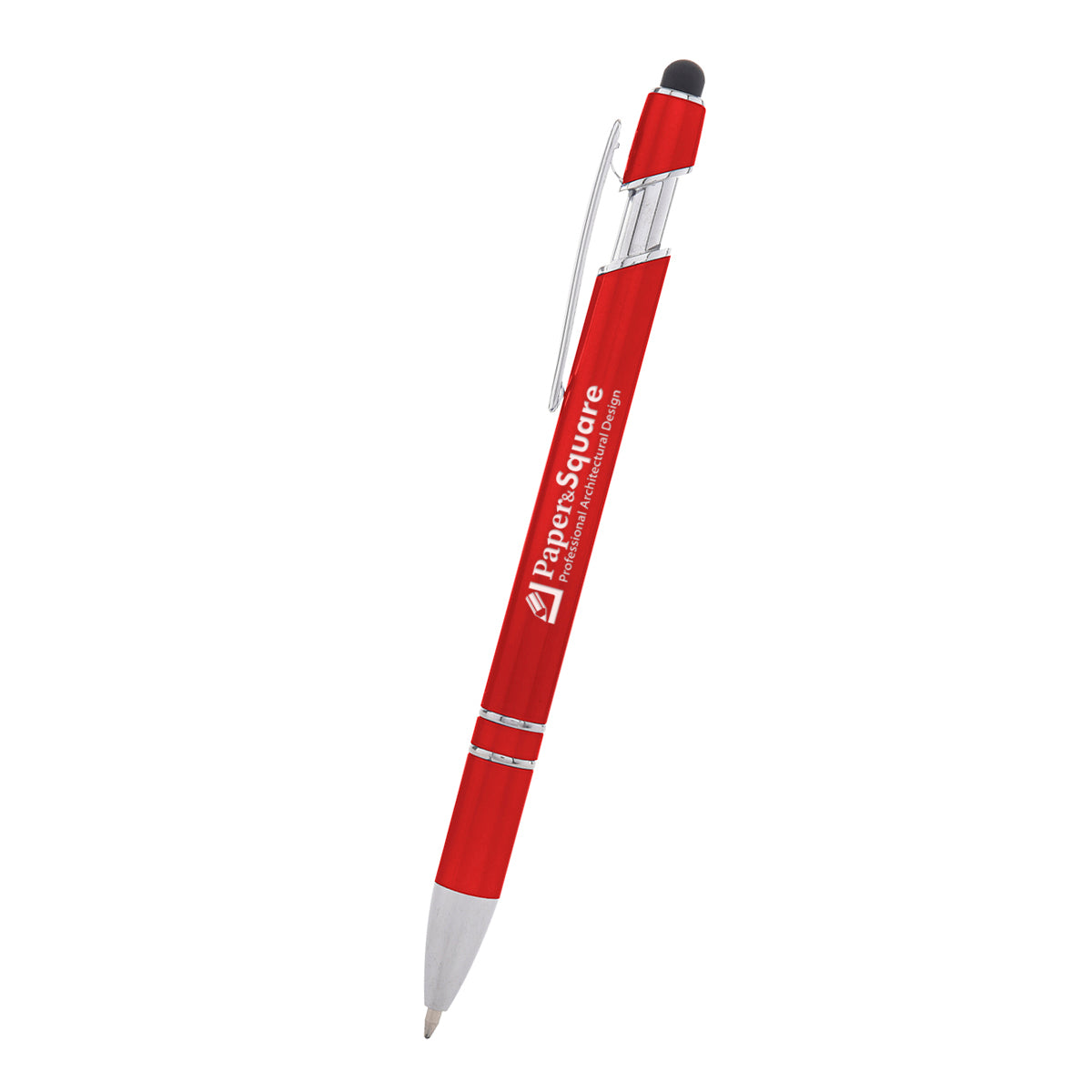 Rexton Incline Pen with Stylus - Red - Laser Engraving