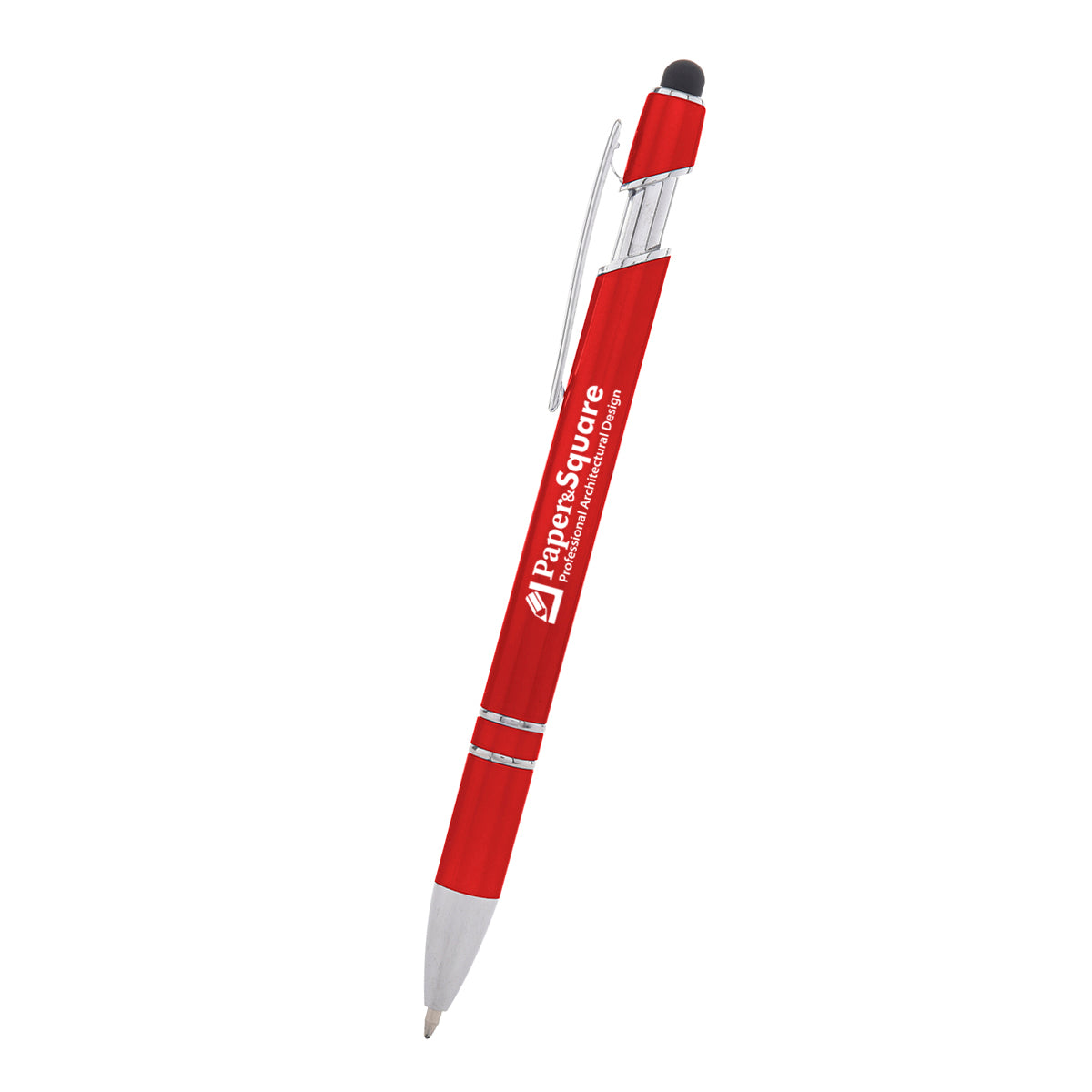 Rexton Incline Pen with Stylus - Red - Silk Screen