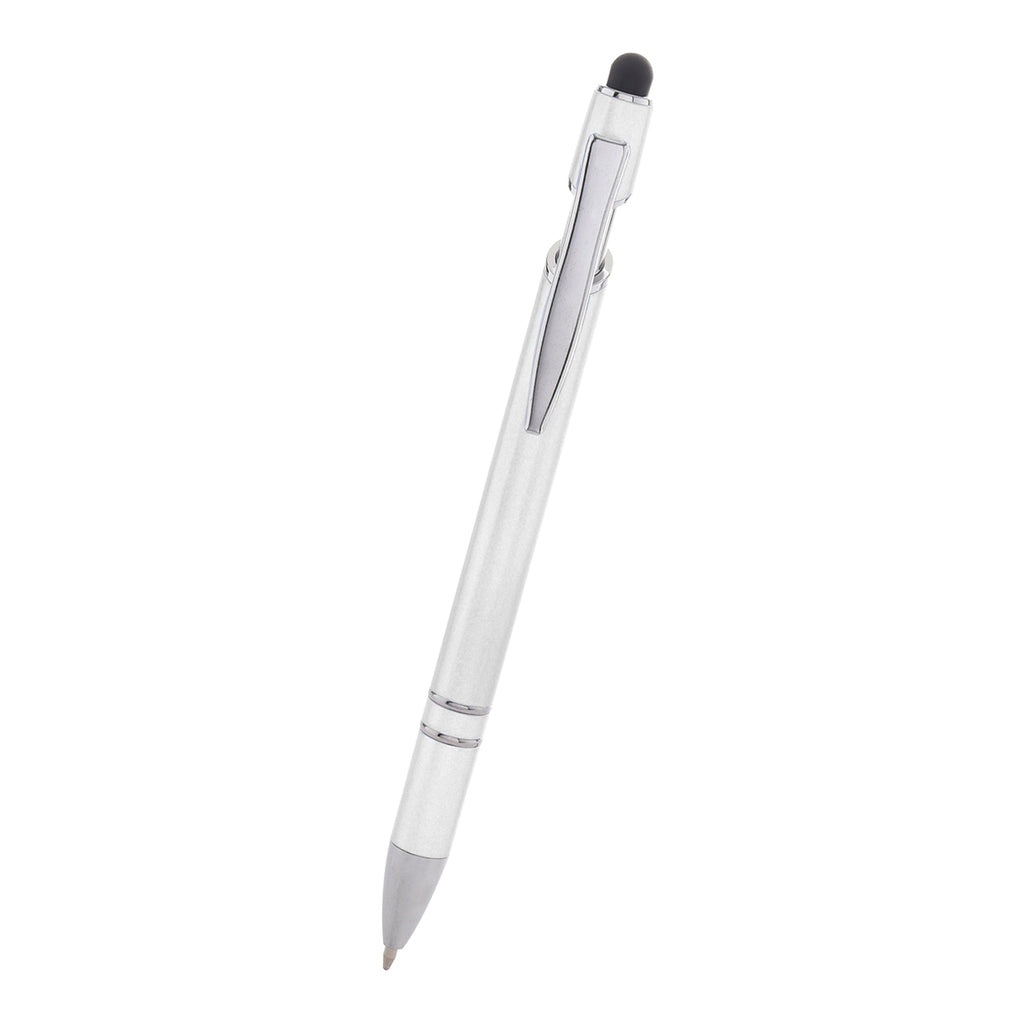 Rexton Incline Pen with Stylus - Silver - Front