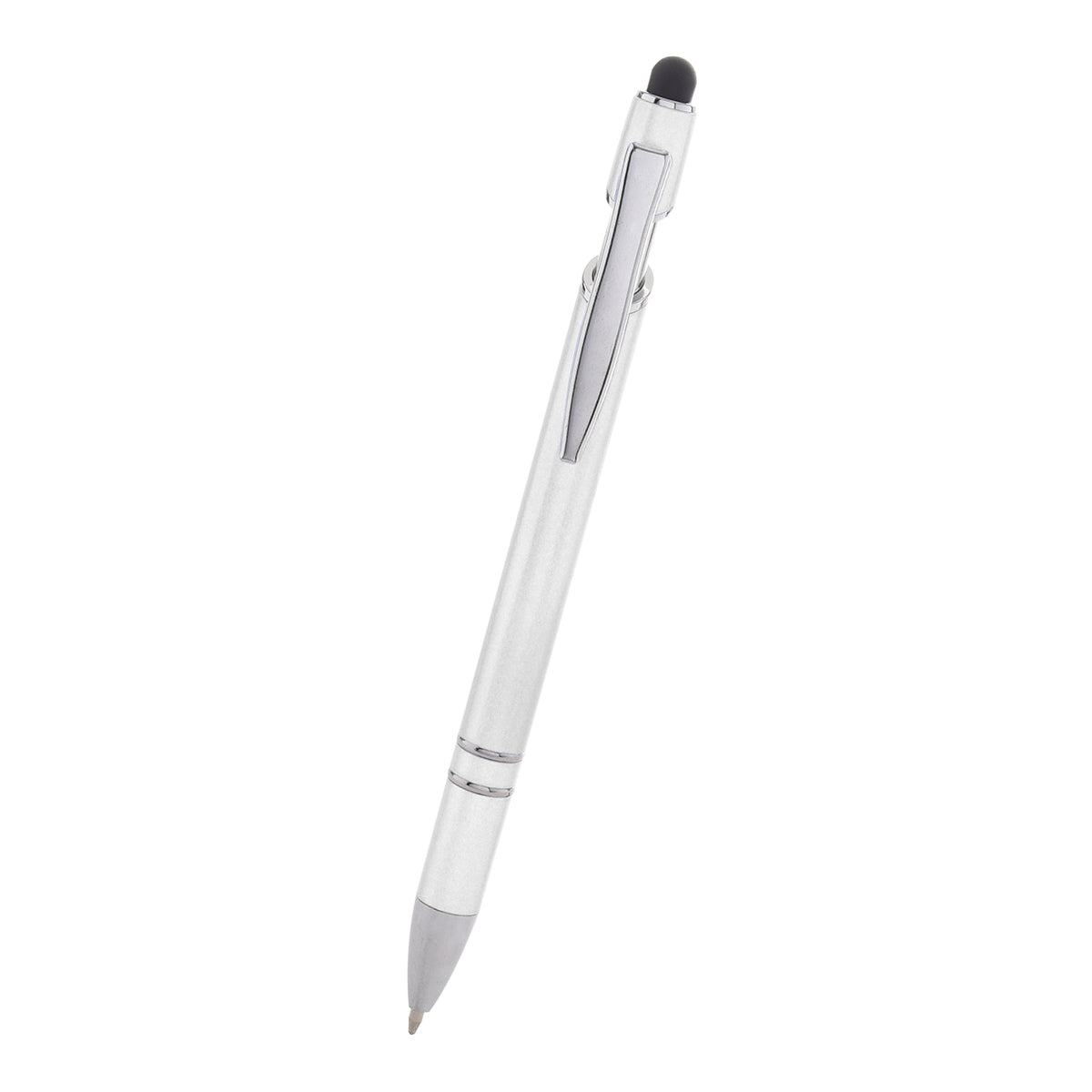 Rexton Incline Pen with Stylus - Silver - Front