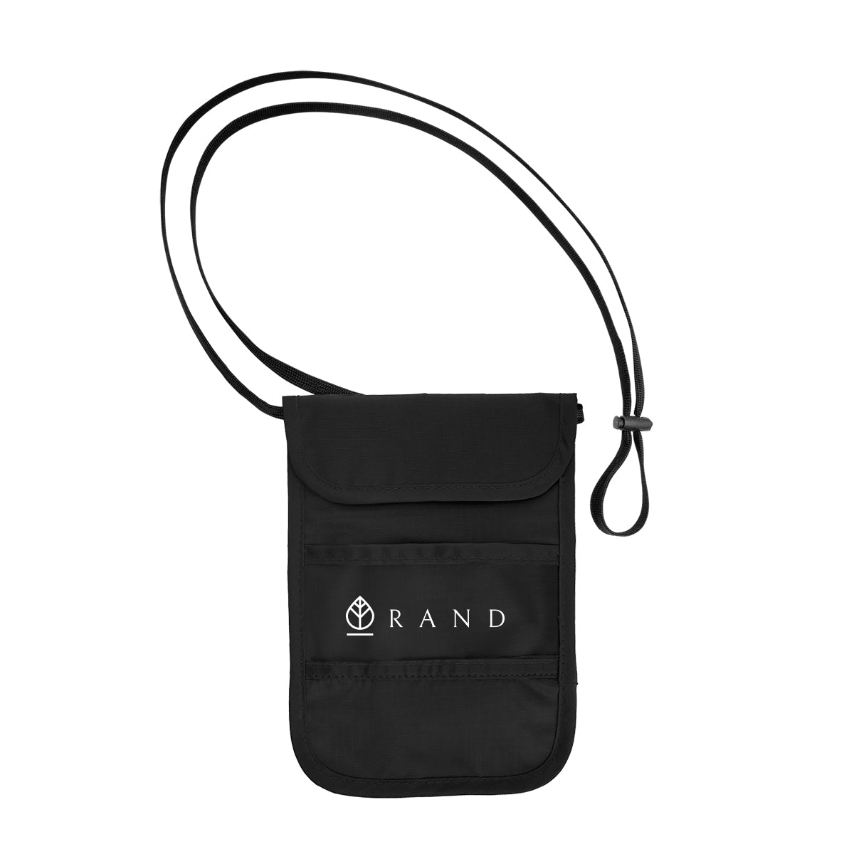RFID Blocking Neck Wallet - Black - Silk Screen