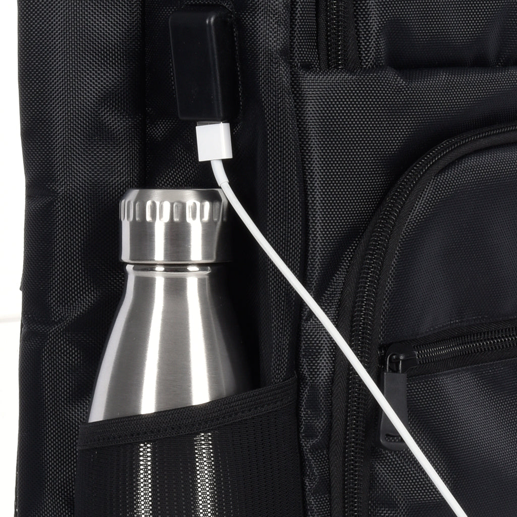 RFID Laptop Backpack and Briefcase - Black - Bottle+and+Charger