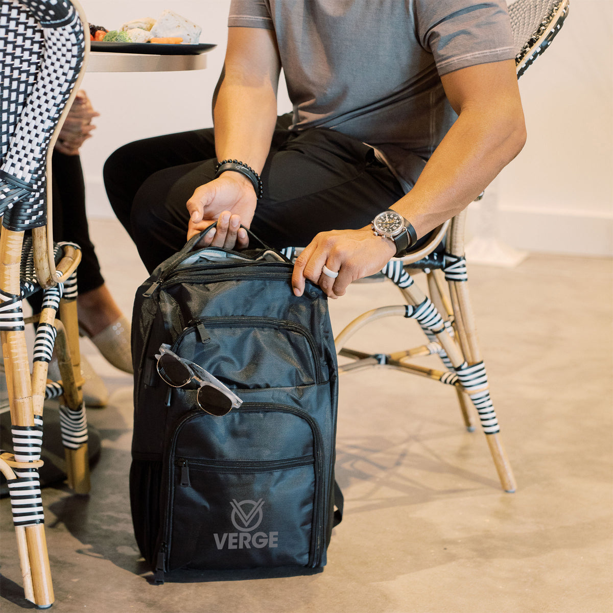 RFID Laptop Backpack and Briefcase - Black - Lifestyle_Silkscreen