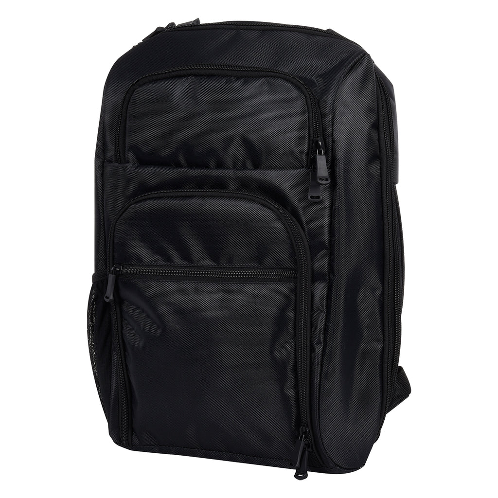 RFID Laptop Backpack and Briefcase Embroidery - Black - Angle