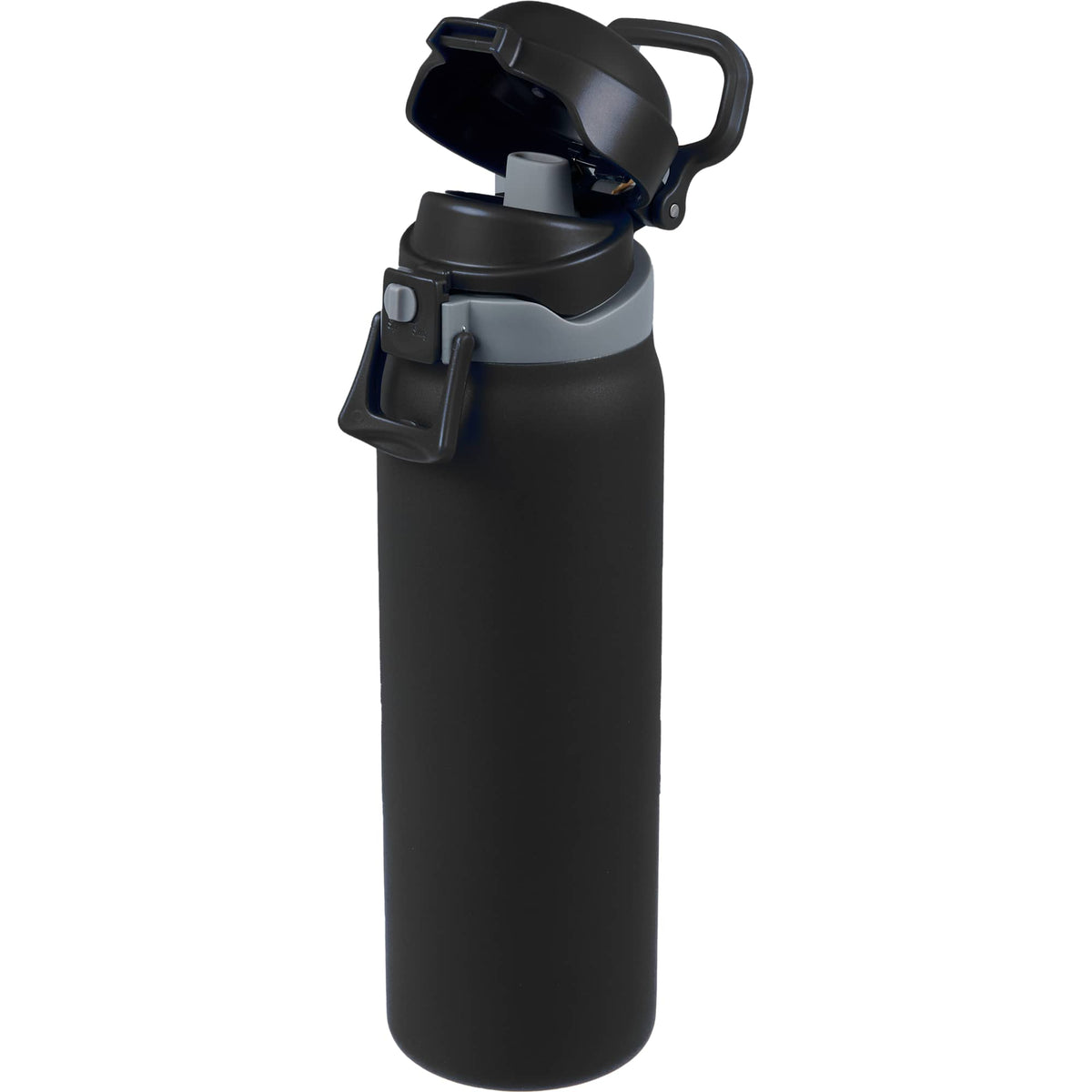 Rhine Sip or Swig Insulated Bottle, 30 oz - Black - Left Angle Open