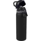 Rhine Sip or Swig Insulated Bottle, 30 oz - Black - Right Angle Open