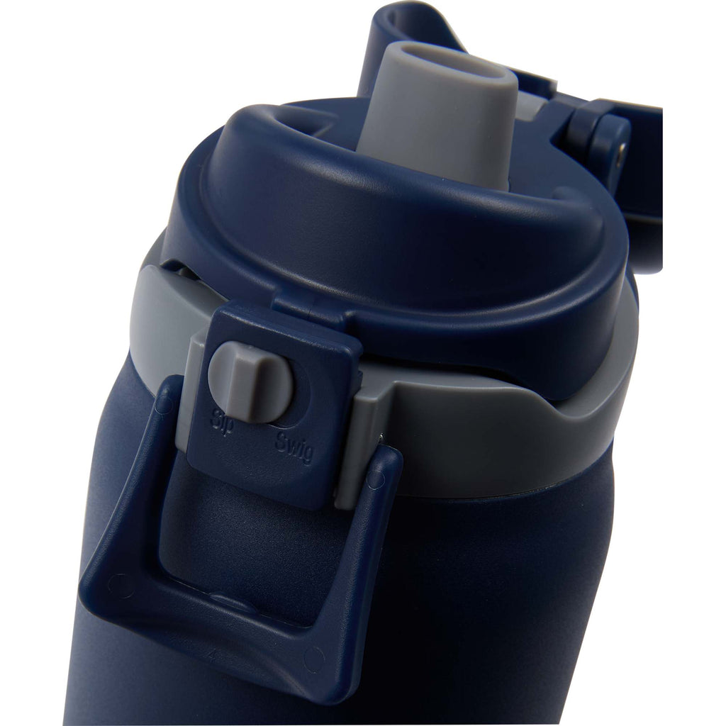 Rhine Sip or Swig Insulated Bottle, 30 oz Full Color - Navy - Sip Button Detail