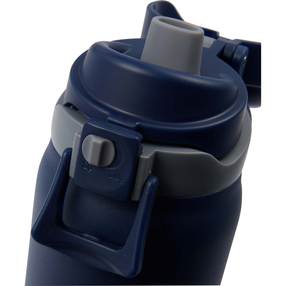 Rhine Sip or Swig Insulated Bottle, 30 oz Full Color - Navy - Sip Button Detail