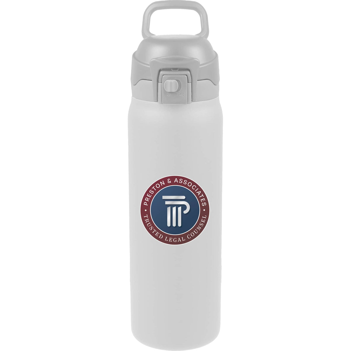 Rhine Sip or Swig Insulated Bottle, 30 oz Full Color - White - Front
