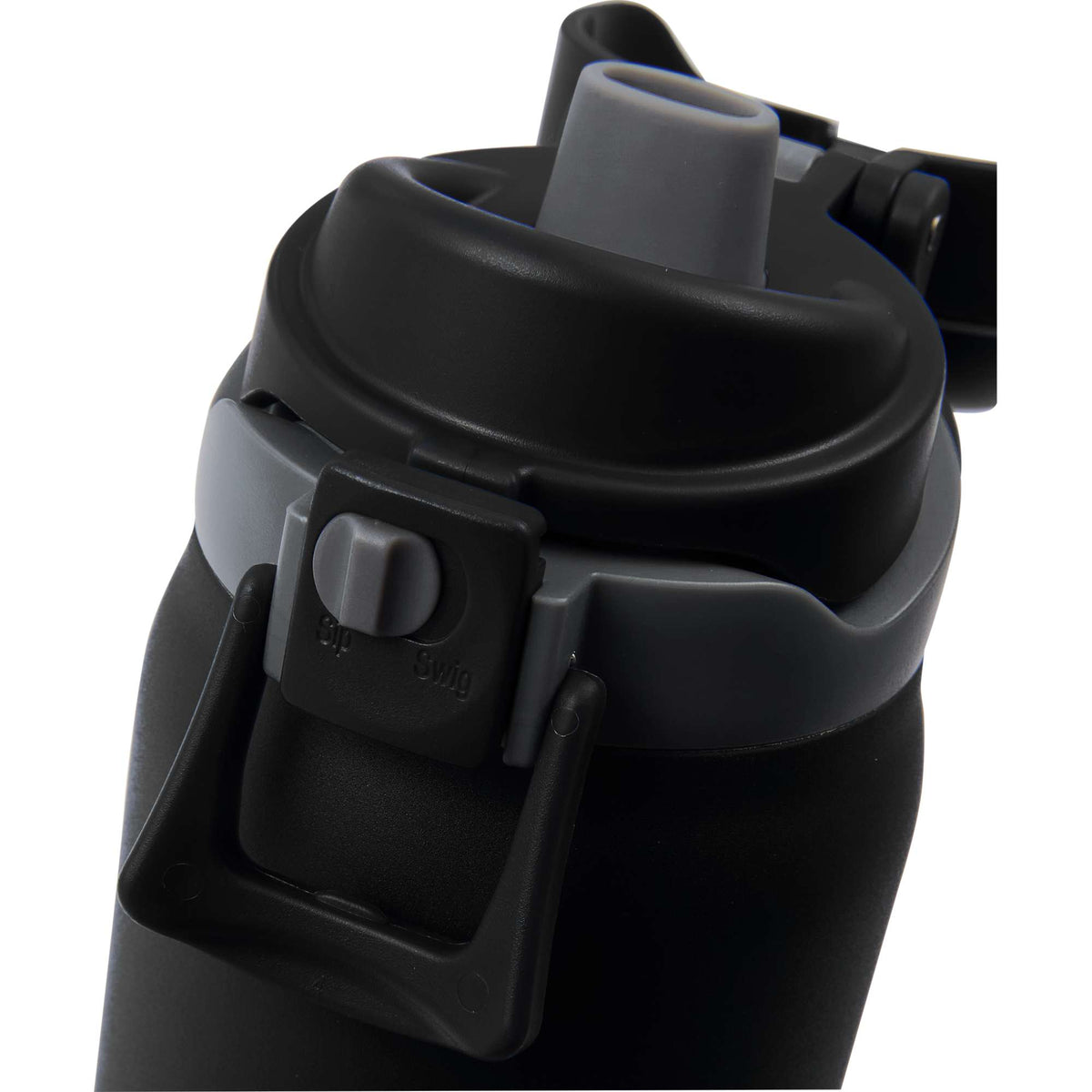 Rhine Sip or Swig Insulated Bottle, 30 oz Laser Engraving - Black - Sip Button Detail