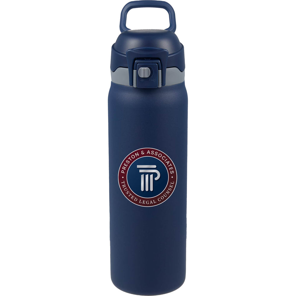 Rhine Sip or Swig Insulated Bottle, 30 oz Laser Engraving - Navy - Front