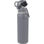 Rhine Sip or Swig Insulated Bottle, 30 oz Laser Engraving - Stone - Right Angle Open