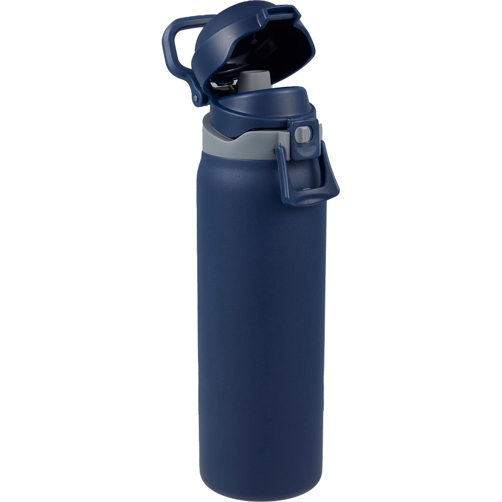 Rhine Sip or Swig Insulated Bottle, 30 oz - Navy - Right Angle Open