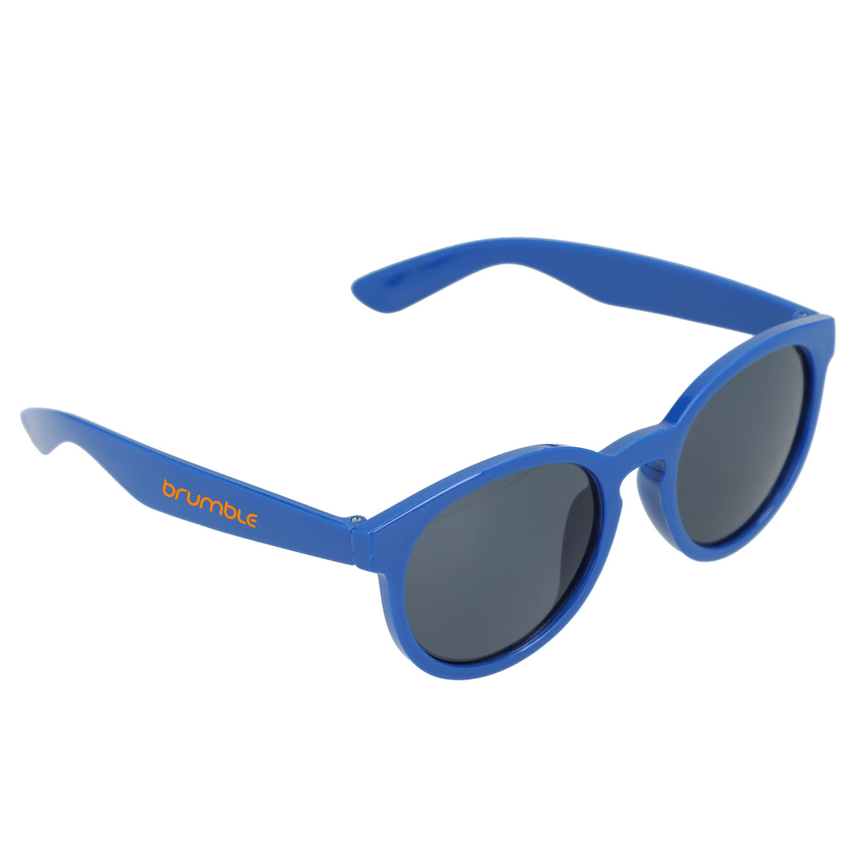 Rhodri Round Folding Sunglasses in Recycled PET - Blue - Right Angle 2