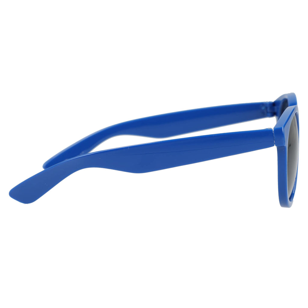 Rhodri Round Folding Sunglasses in Recycled PET - Blue - Right Angle 3