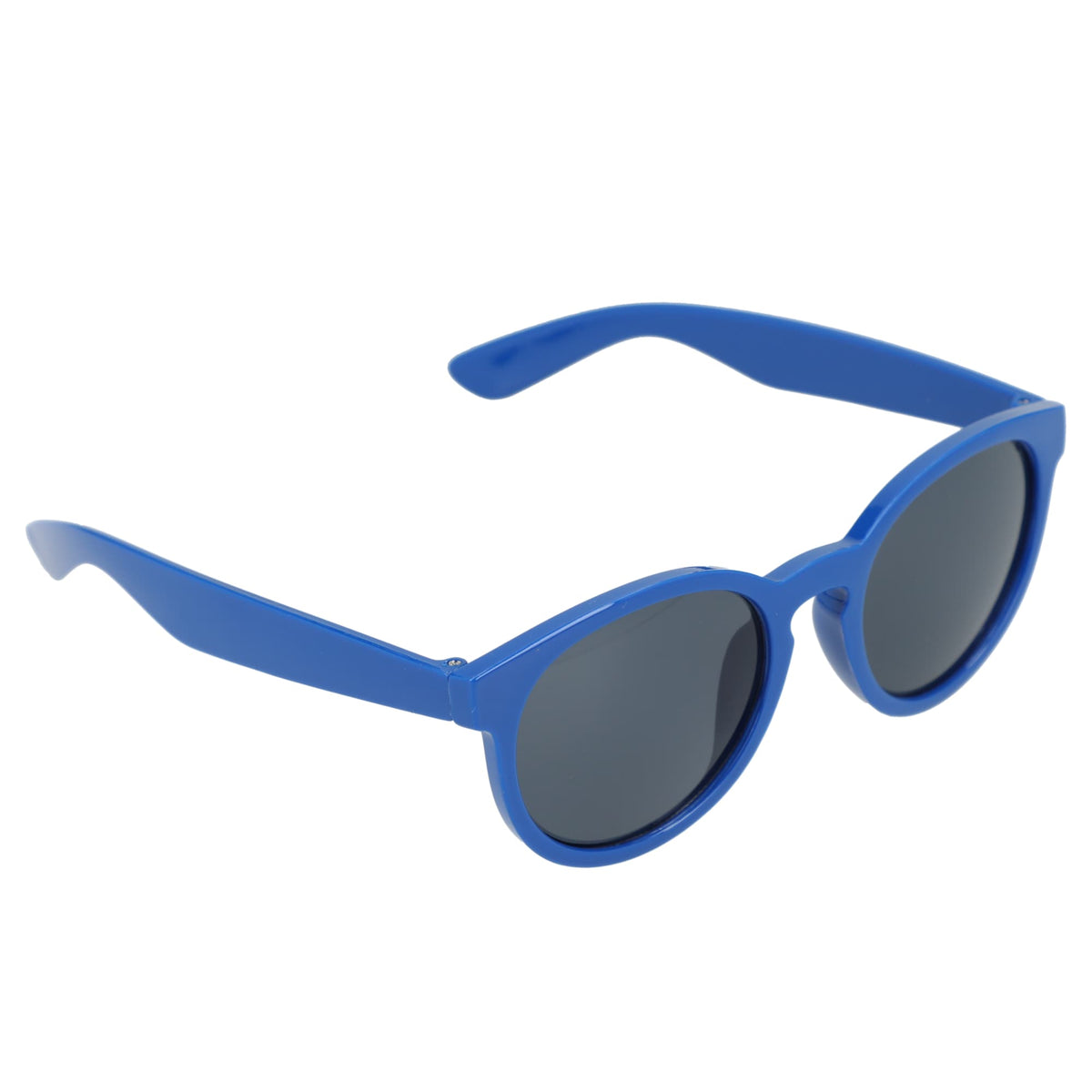 Rhodri Round Folding Sunglasses in Recycled PET - Blue - Right Angle 4