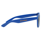 Rhodri Round Folding Sunglasses in Recycled PET - Blue - Right Angle