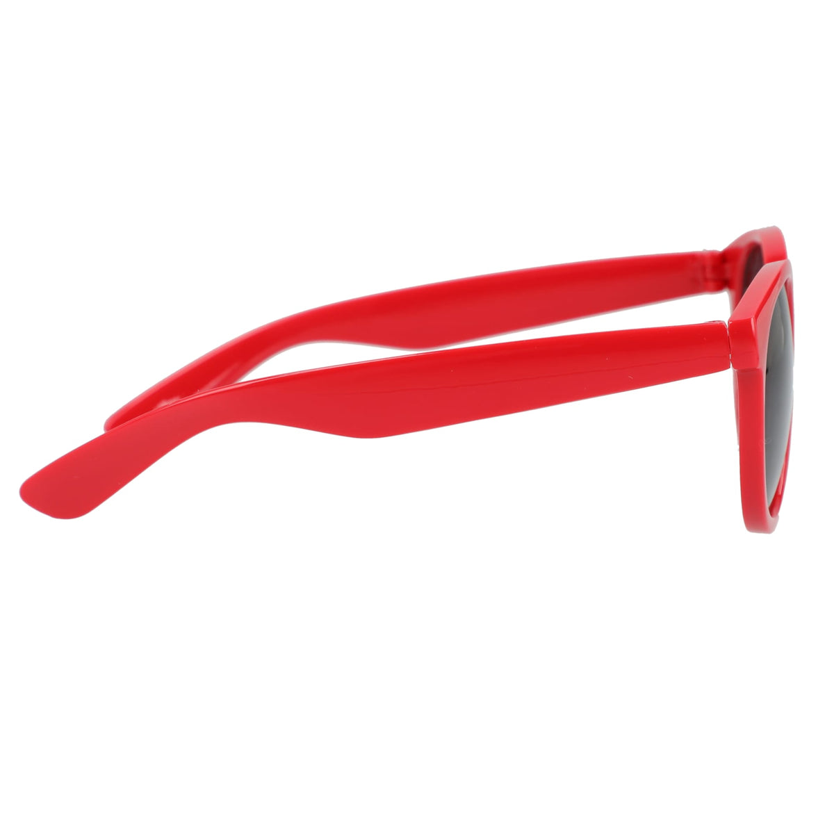 Rhodri Round Folding Sunglasses in Recycled PET - Red - Right Angle 3