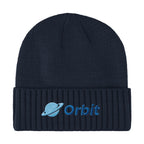 Ribbed Cuff Beanie in Recycled PET - Navy - Embroidery