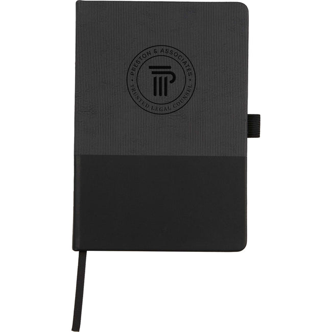 Ribbed Recycled Hardcover Journal, 5.5 x 8.5 Inches Debossing