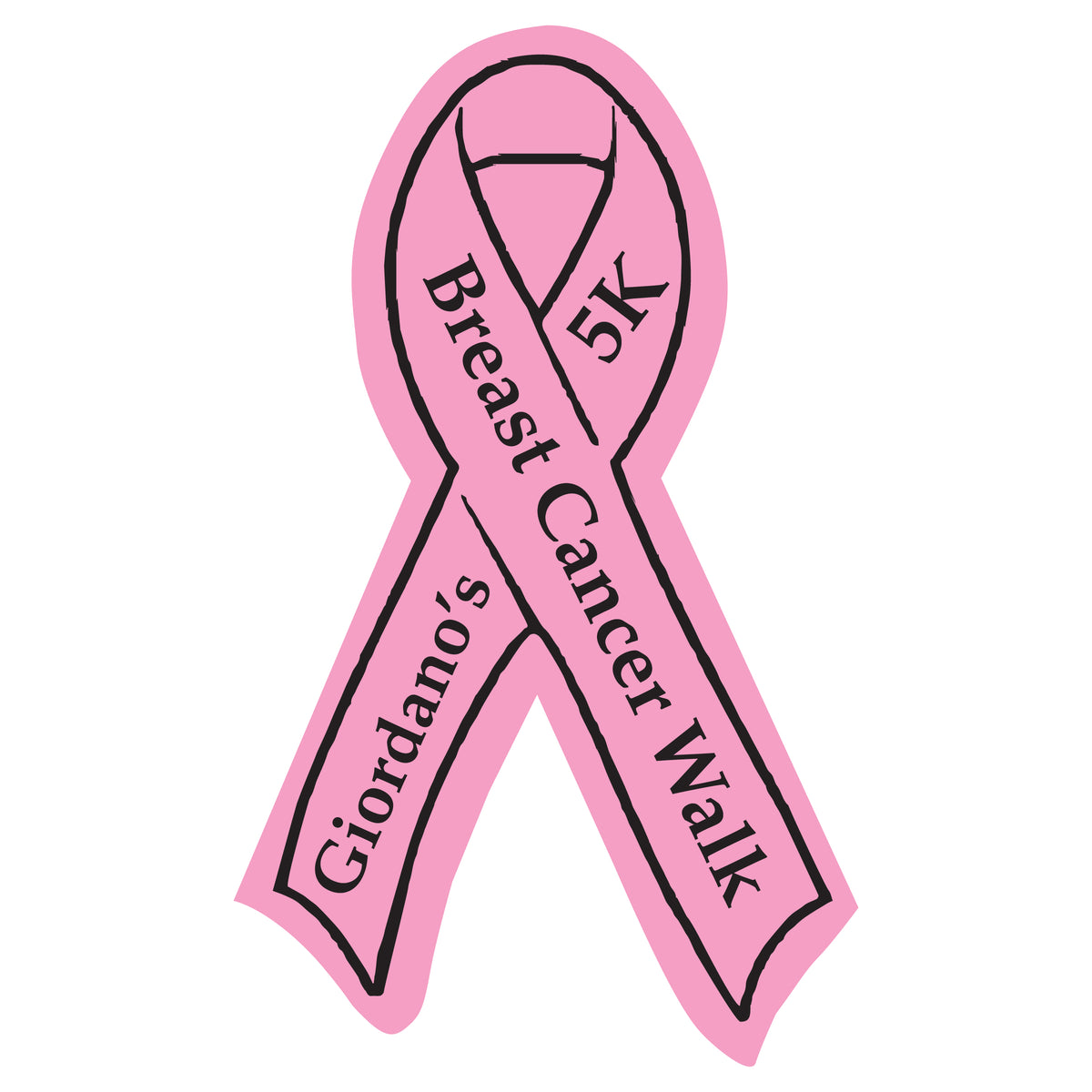 Ribbon Shaped Bumper Sticker