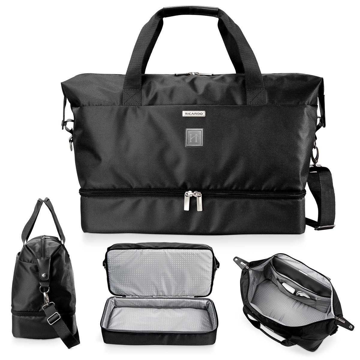 Ricardo Avalon Weekender Duffel Bag with a Drop Bottom - Black - Laser