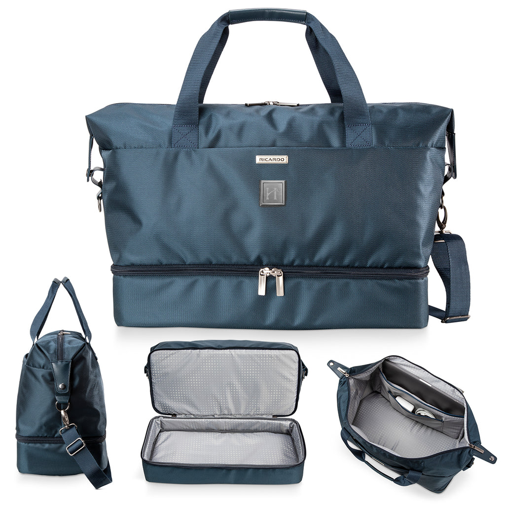 Ricardo Avalon Weekender Duffel Bag with a Drop Bottom - Blue - Laser