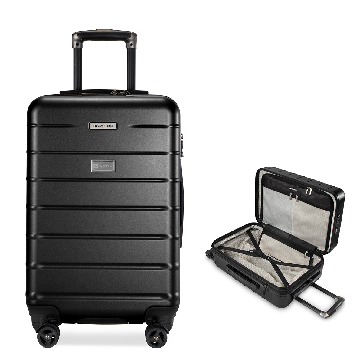 Ricardo Cambria Hardside Expandable Carry-On Spinner, 20 Inch - Black - Laser
