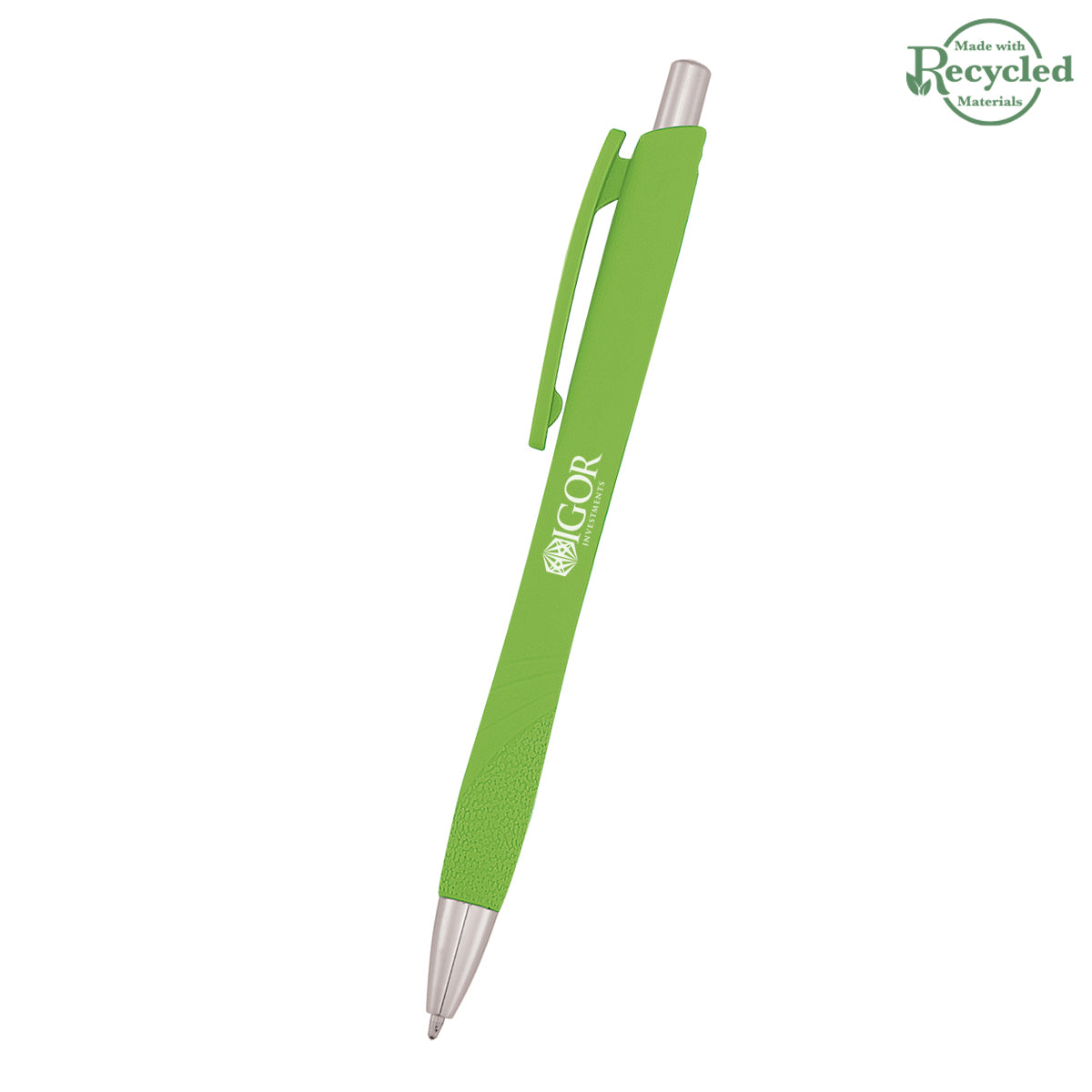 Riel Pen with Your Logo - Green - Silk Screen