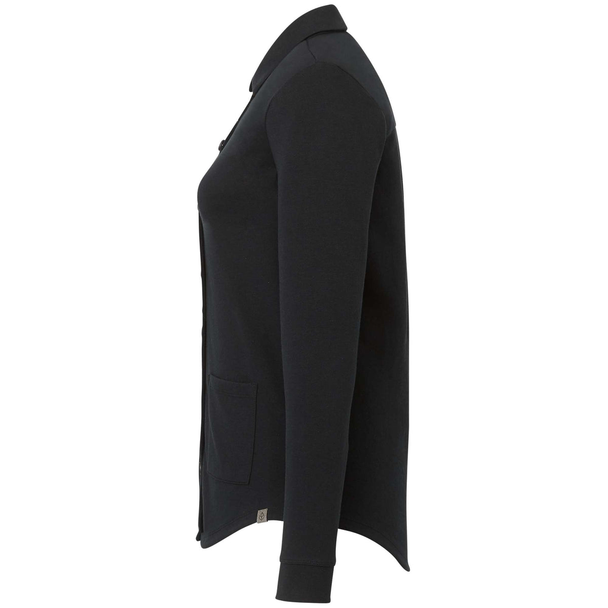 Rigi Eco Knit Button Cardigan for Women Embroidery - Black - Left Side