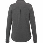 Rigi Eco Knit Button Cardigan for Women Embroidery - Heather Dark Charcoal - Back