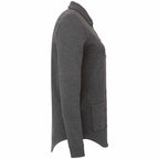 Rigi Eco Knit Button Cardigan for Women Embroidery - Heather Dark Charcoal - Right Side