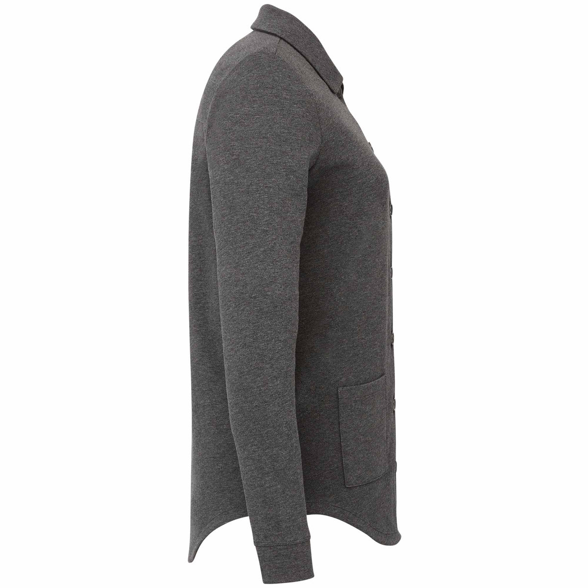 Rigi Eco Knit Button Cardigan for Women Embroidery - Heather Dark Charcoal - Right Side