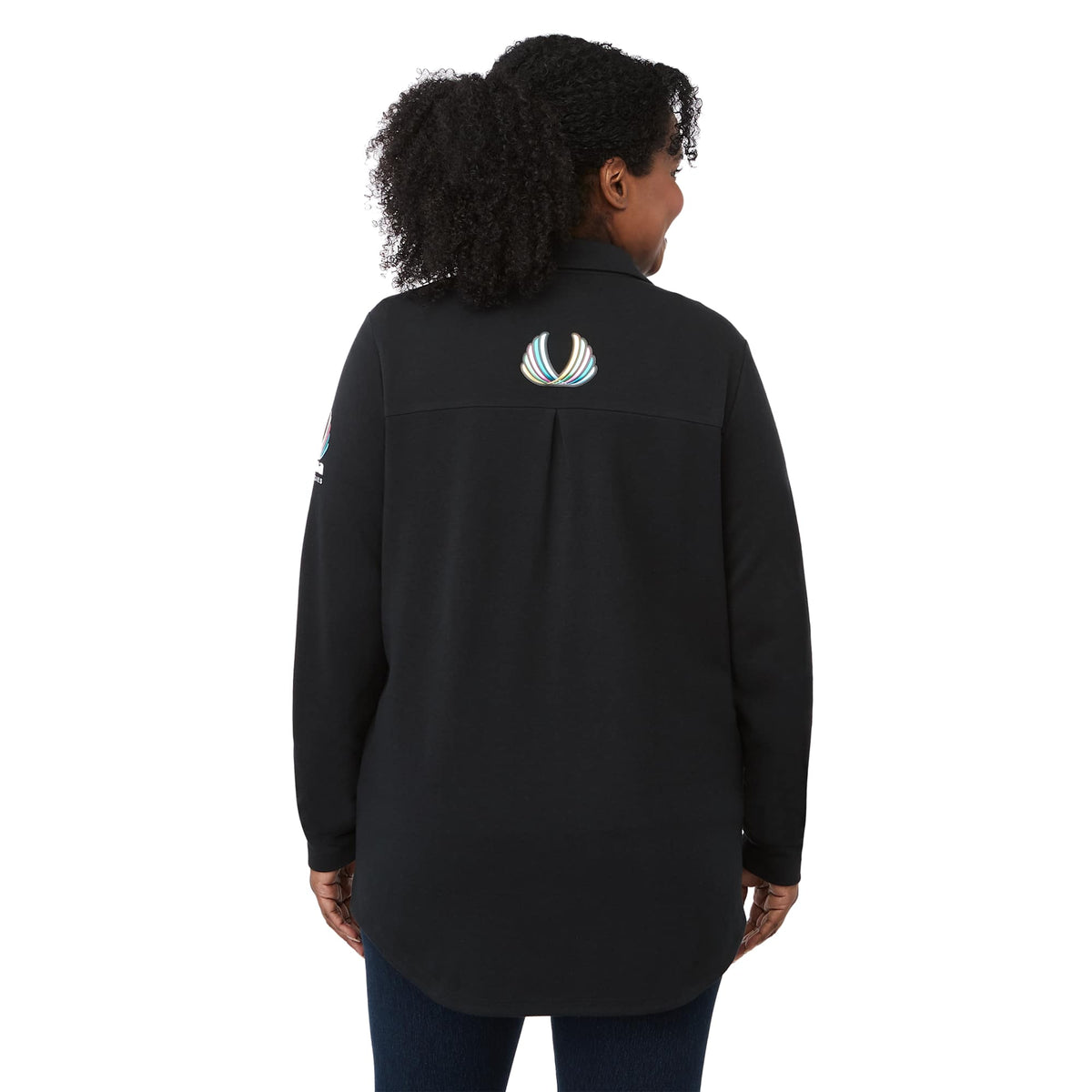 Rigi Eco Knit Button Cardigan for Women Transfer - Black - On Model Back