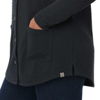 Rigi Eco Knit Button Cardigan for Women Transfer - Black - On Model Detail 2