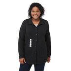 Rigi Eco Knit Button Cardigan for Women Transfer - Black - On Model Front