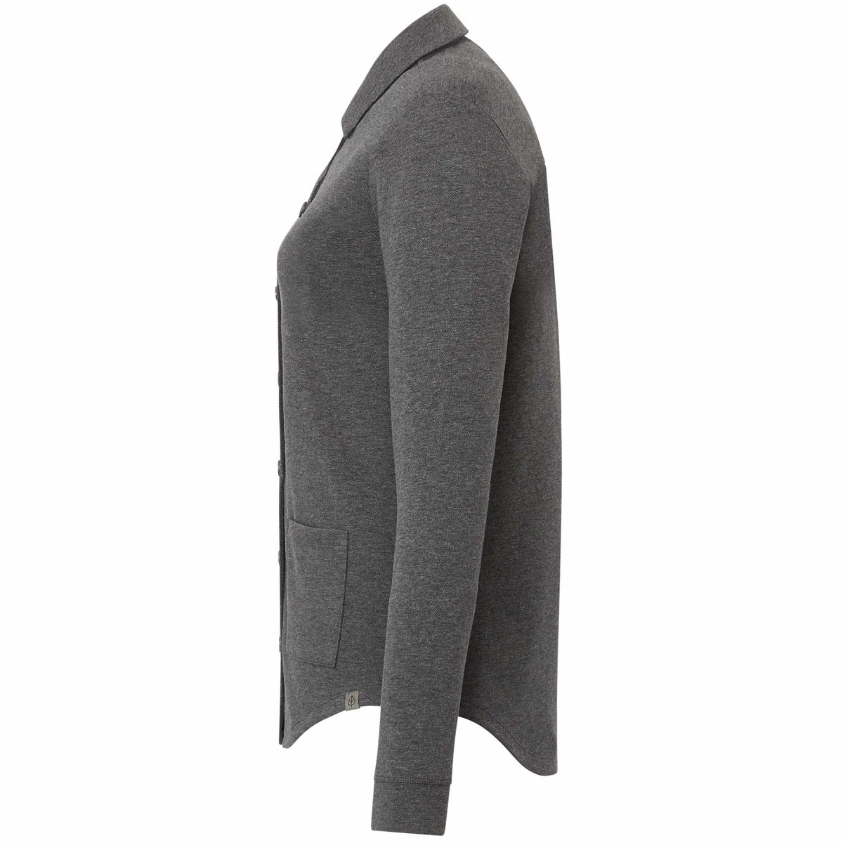 Rigi Eco Knit Button Cardigan for Women Transfer - Heather Dark Charcoal - Left Side