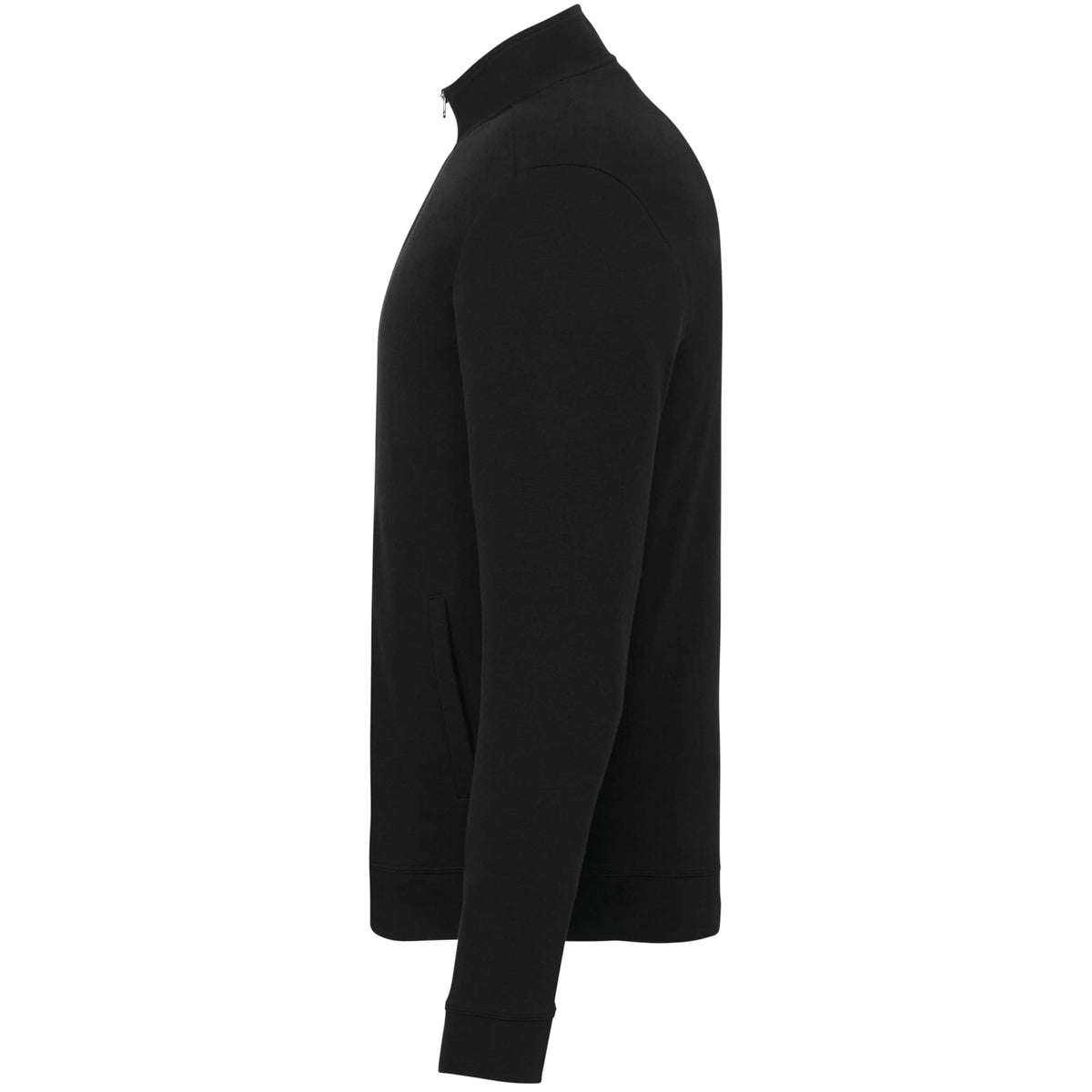 Rigi Eco Knit Full Zip Jacket for Men Embroidery - Black - Left Side