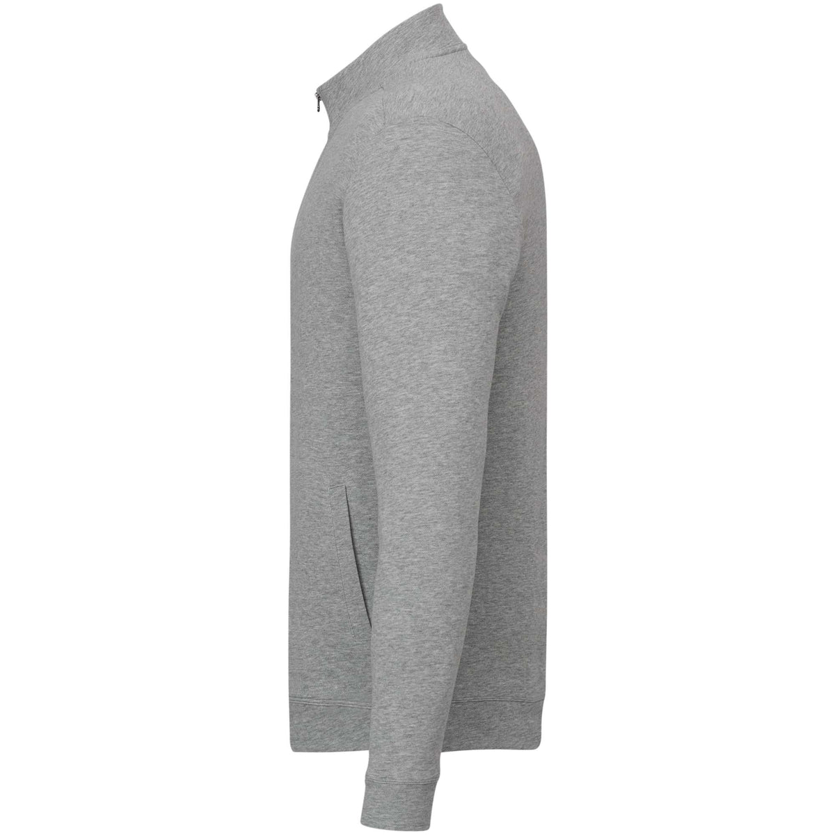 Rigi Eco Knit Full Zip Jacket for Men Embroidery - Heather Grey - Left Side