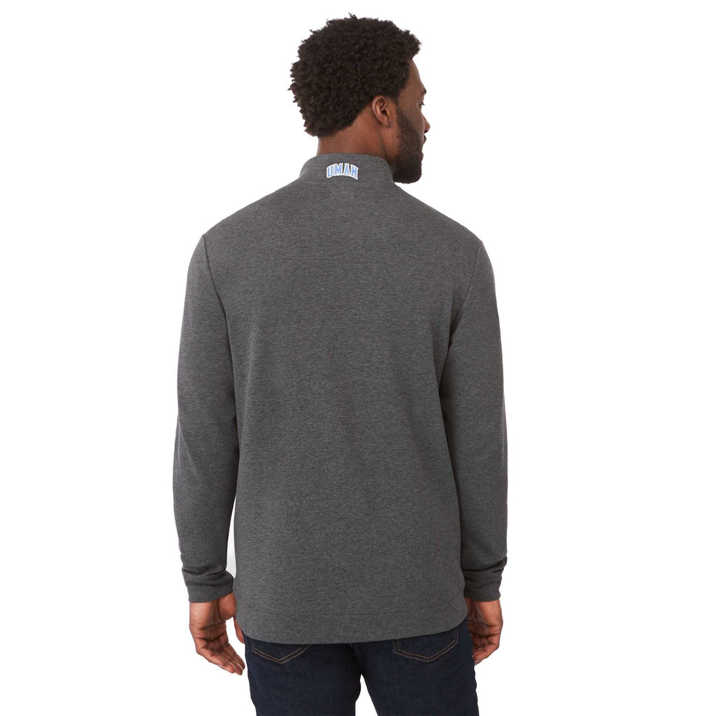 Rigi Eco Knit Full Zip Jacket for Men Transfer - Heather Dark Charcoal - On Model Back