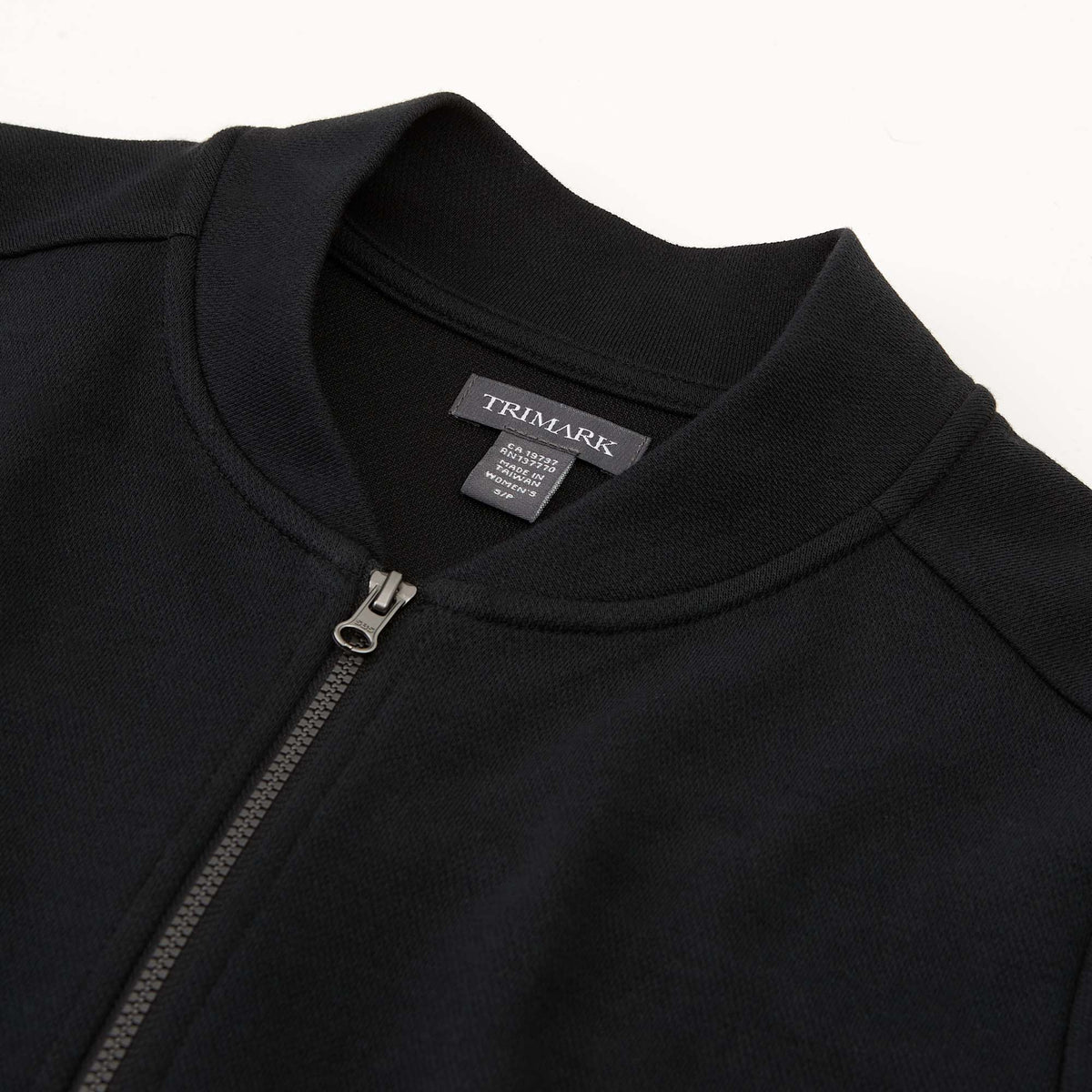 Rigi Eco Knit Full Zip Jacket for Women Transfer - Black - Detail Collar