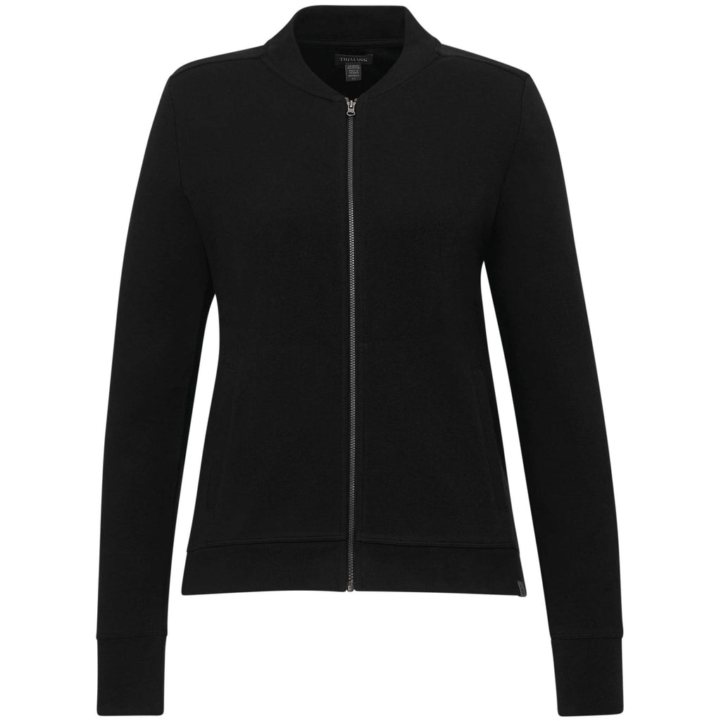 Rigi Eco Knit Full Zip Jacket for Women Transfer - Black - Front