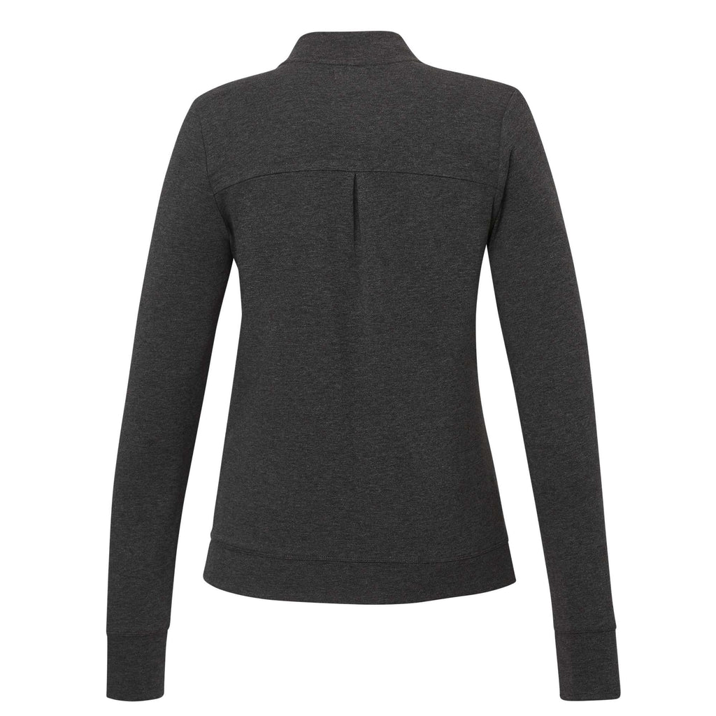Rigi Eco Knit Full Zip Jacket for Women Transfer - Heather Dark Charcoal - Back