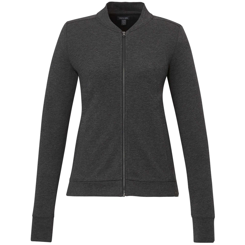 Rigi Eco Knit Full Zip Jacket for Women Transfer - Heather Dark Charcoal - Front