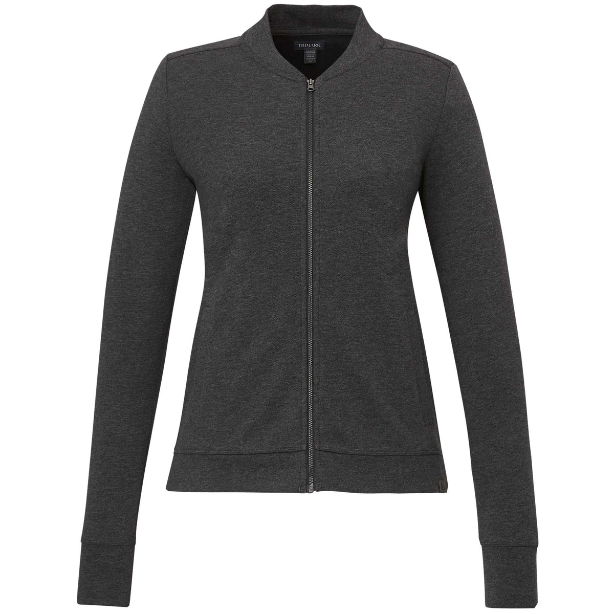 Rigi Eco Knit Full Zip Jacket for Women Transfer - Heather Dark Charcoal - Front