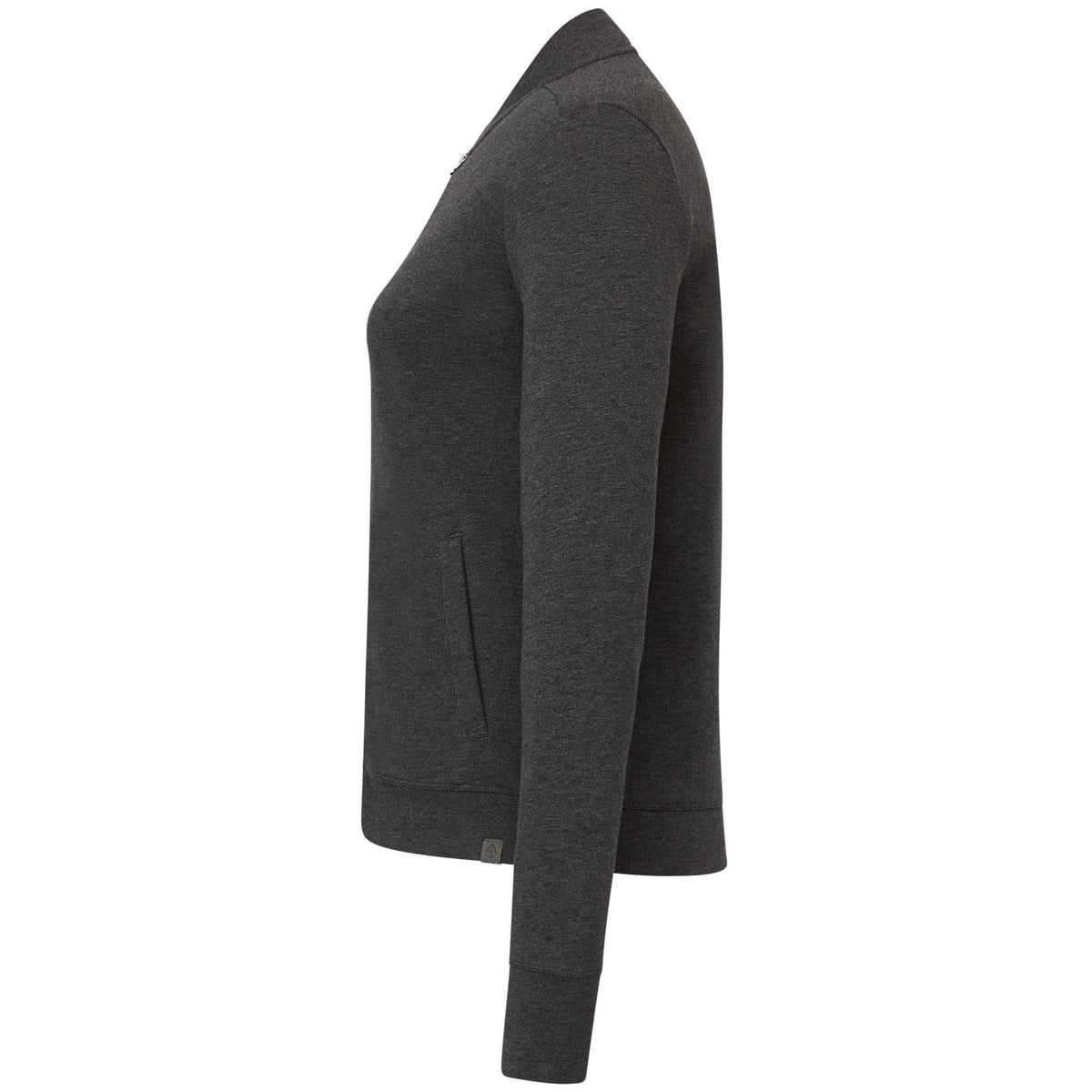 Rigi Eco Knit Full Zip Jacket for Women Transfer - Heather Dark Charcoal - Left Side